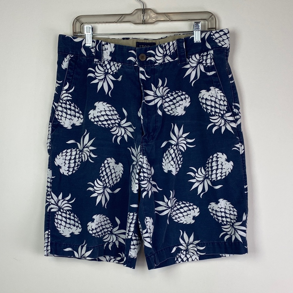 Izod Dark Blue Pineapple Patterned Shorts